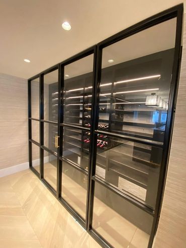 Luxury wine storage area manufactured for space saving
