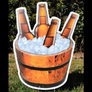 bucket of beer yard signs, "21st birthday" yard card, Raleigh birthday yard sign, adult lawn sign
