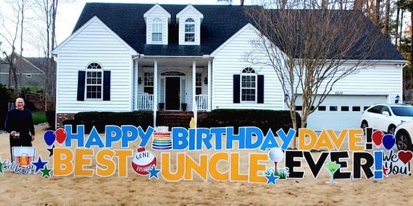 Happy Birthday Dave! Best Uncle Ever yard card rental, adult yard card, golf yard sign, fishing sign