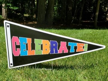 "Celebrate" yard card, birthday yard sign Cary, grad yard sign graduation lawn sign, card my yard