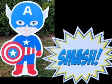 "Captain America" boy yard card, Super hero yard card, SMASH hero yard sign, super hero birthday
