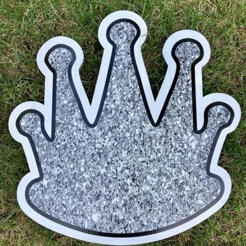 "Silver bling princess crown" yard card, yard greeting, birthday yard sign, baby shower yard signs