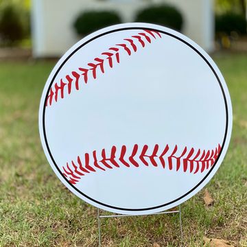 Large baseball yard card, Baseball yard greeting Raleigh, sports yard sign
