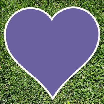 lavender heart yard sign, purple heart yard card