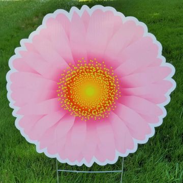Big 24" pink Gerber Daisy Mother's Day yard yard  card my yard cary Birthday yard card Raleigh