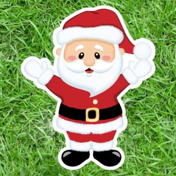 Santa yard card display Christmas yard card greeting Raleigh NC