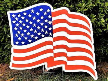 American flag yard card