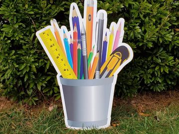 Art supplies yard signs, yard card, yard greetings, school yard card, 1st day of school yard signs