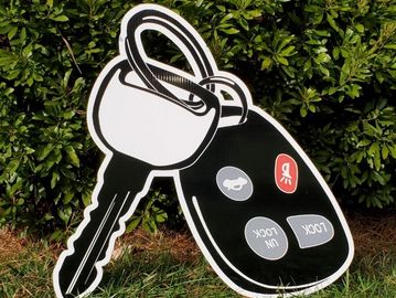 Car key and remote yard card, happy 16th birthday yard sign, sweet 16 car key remote yard sign Apex