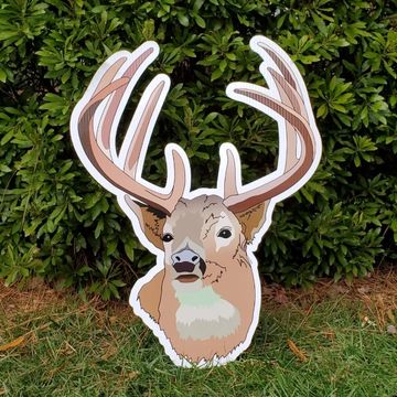 Deer Head hunting yard card graphic