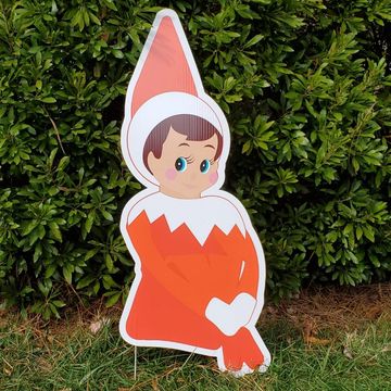Elf of the shelf yard sign Elf greeting Christmas yard sign I'm back elf yard sign Christmas yard