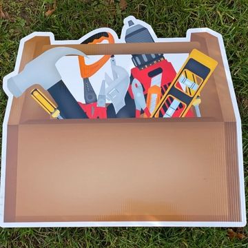 Yard Card: Toolbox yard card, father's day yard sign, adult birthday yard sign, kids yard signs