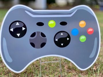 Large video game controller yard card, yard greeting, yard sign, happy birthday, kids yard cards