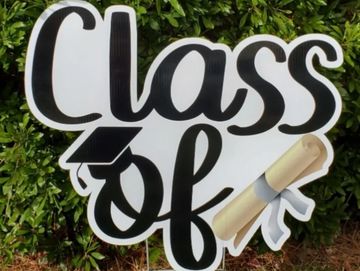 Yard sign: "class of" graduation yard sign Raleigh, grad yard card greeting