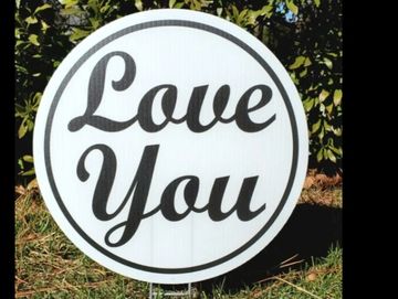 Small love you yard sign, love you yard cards love you sign for valentines yard signs