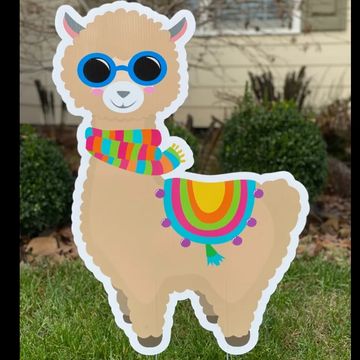 Cute Llama birthday yard card, animal yard sign, baby shower yard card sign