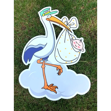 Large Stork yard sign animal yard signs, baby shower yard card