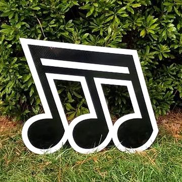 "music note" yard sign, happy birthday yard signs, grad yard signs, music lover  yard card rental