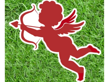 "Red Cupid" Valentines yard card Raleigh