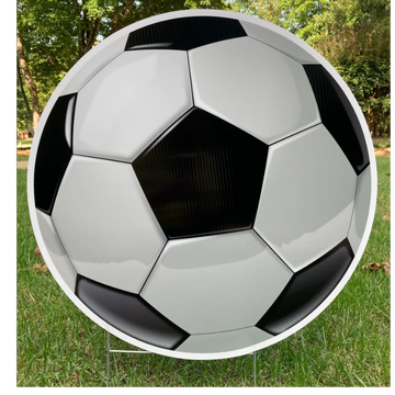 Large soccer ball yard card, sports yard sign, soccer happy birthday yard sign Apex Cary Raleigh