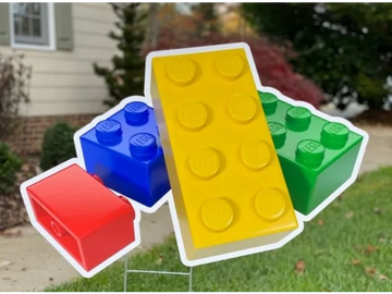 "Legos" yard card, legos birthday yard card, bright lego birthday yard sign Apex, yard sign rental