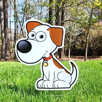 Dog yard card sign, animal birthday yard card, yard card greeting rental Raleigh yard cards