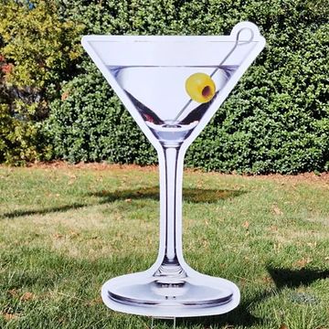 Martini with olive yard card greeting 21st happy birthday yard card sign Raleigh