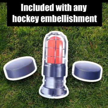 "Hockey" pucks and light yard card, sports yard card, Carolina Hurricanes yard sign Raleigh NC