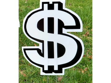 happy birthday yard signs, $ yard sign, grad yard signs, congrats yard cards, graduation yard signs