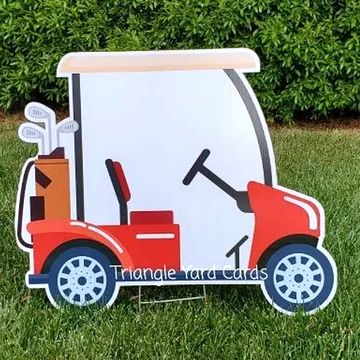Golf cart "yard card", yard greetings, happy birthday yard sign, sports yard cards, Apex yard cards