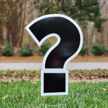 Question Mark used for yard cards in Wake County