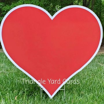 Large red heart Valentines yard card, baby shower yard sign