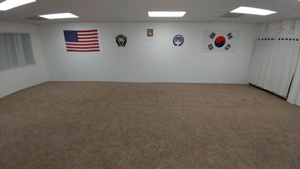 Littleton Taekwondo school's spacious workout area with deluxe floors for martial arts lessons.