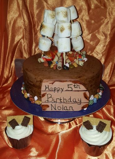 Campfire Themed Birthday Cake