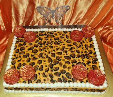 Leopard print, buttercream Birthday cake