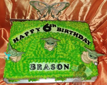 Yoda Themed Birthday Cake