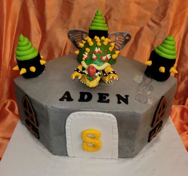 Bowser Themed Birthday Cake