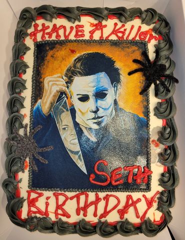 Michael Myers Themed Birthday Cake