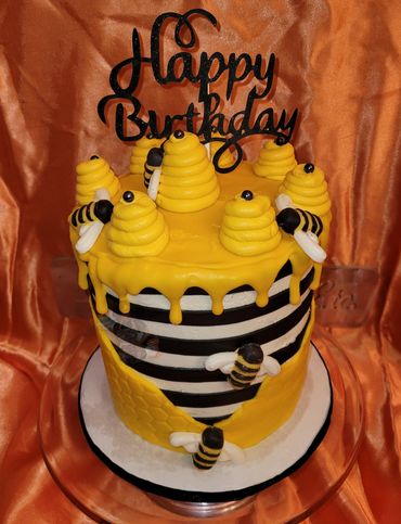 Honeybee Themed Birthday Cake