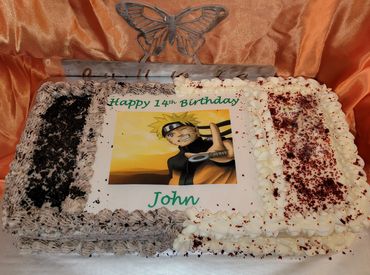 Naruto Themed Cake: Cookies n Cream/Red Velvet