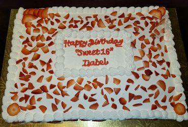 Strawberry Cake, with Whipped Cream Icing