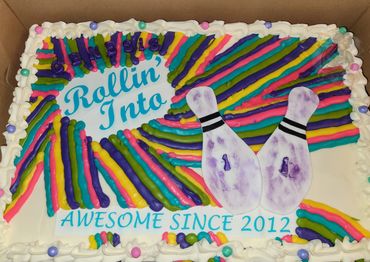 Neon Theme Bowling Cake