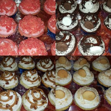 Variety Cupcake Box - Strawberry Crunch, Cookies & Cream, Butter Pecan, Banana Pudding