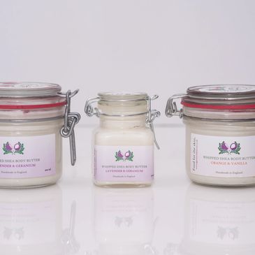 Selection of 70ml ans 200ml Shea butter creams