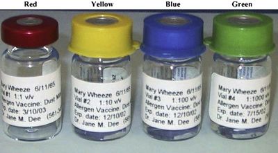 A set of allergy vials