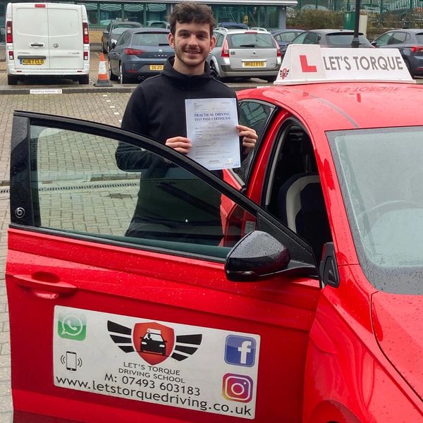 Driving lessons near me in Orpington; Sam G passed with Let's Torque Driving School!