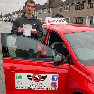 Driving lessons near me in Orpington; Liam B passed with Let's Torque Driving School!