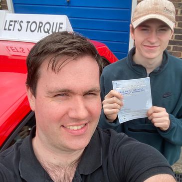 Driving lessons near me in Orpington; Sam passed with Let's Torque Driving School!
