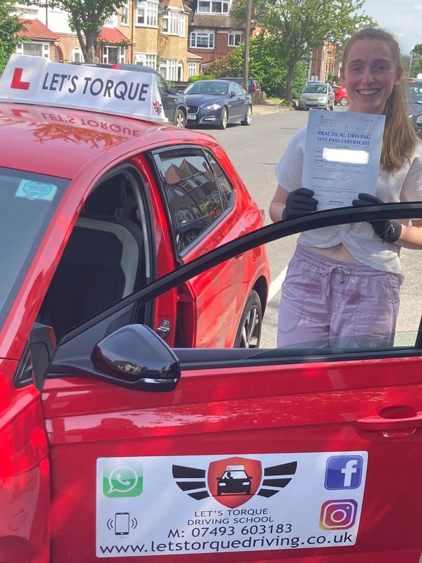Driving lessons near me - Orpington and Petts Wood; Natanya passed with Let's Torque Driving School!