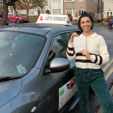 Driving lessons near me in Orpington; Cecelia passed with Let's Torque Driving School!